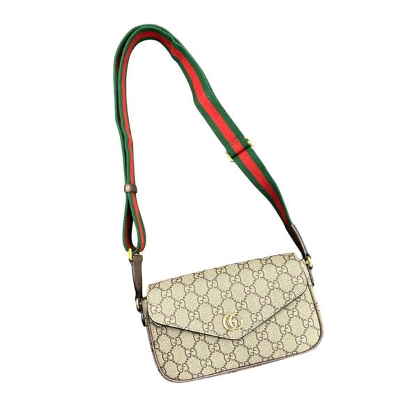 Gucci Ophidia Pochette in Beige and Ebony Supreme GG Canvas Shoulder Bag - Picture 6 of 7
